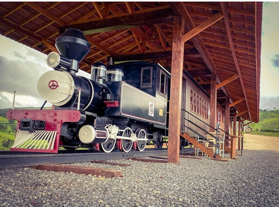 Locomotiva na Estação Café Real, em Cunha